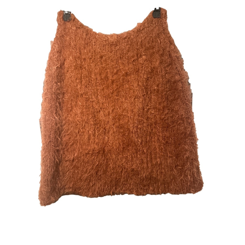DOROTY BECK Size S Knitted Fuzzy Burn Orange Mini Skirt